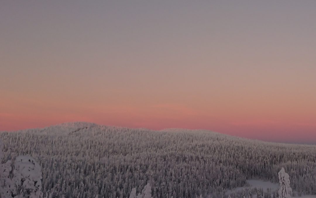 Ski tour in Ruka evening with OAC skinbased skis